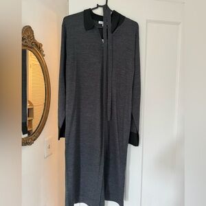 JW ANDERSON Charcoal Long Sleeve Dress midi length size S